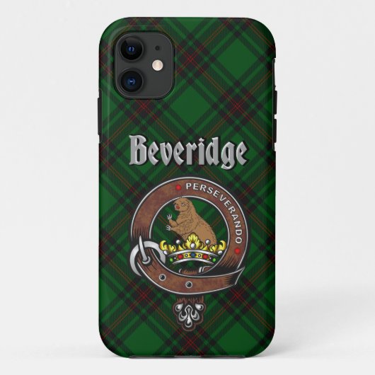 Beveridge Clan Badge & Tartan Phone Case (Achterkant)