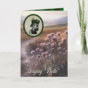 Beveridge Scottie Dog & Tartan gepersonaliseerd Kaart