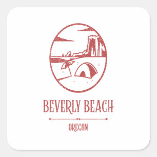 Beverly Beach - Oregon Vierkante Sticker