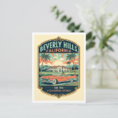 Beverly Hills CA Retro 1950s Travel Briefkaart (Staand voorkant)
