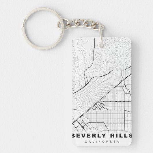 Beverly Hills Map Sleutelhanger (Voorkant)