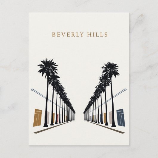 Beverly Hills Palm Tree Shopping Art Briefkaart (Voorkant)