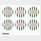 Beverly Hills Pink & Green Bachelorette Party Ronde Sticker (Vel)
