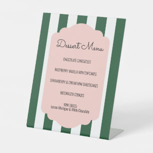 Beverly Hills Pink & Green Dessert Menu Reclamebord Met Voetstuk