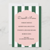 Beverly Hills Pink & Green Dessert Menu Sign. Kaart (Voorkant)