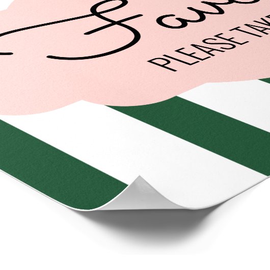 Beverly Hills Pink + Green Party Favoriet Sign Poster (Hoek)