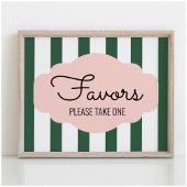 Beverly Hills Pink + Green Party Favoriet Sign Poster