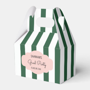 Beverly Hills Pink & Green Stripes Afstudeerder Pa Bedankdoosjes