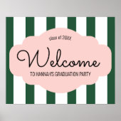 Beverly Hills Roze & Groen Afstuderen Welkom Poster (Voorkant)