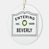 Beverly, MA Holiday Wreath Metal Ornament (Links)