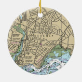Beverly MA Nautical Chart Keramisch Ornament (Achterkant)
