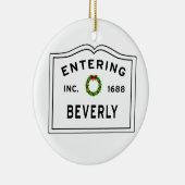 Beverly, MA Vacances Ornement en métal de couronne (Droite)