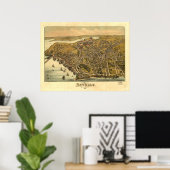 Beverly Massachusetts 1886 Antiek Panoramiek Map Poster (Thuiskantoor)