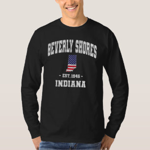 Beverly Shores Indiana IN USA Vlag Atletiek Throwb T-shirt