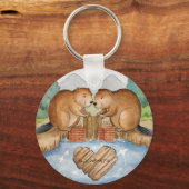 Bevers in de liefde sleutelhanger (Voorkant)