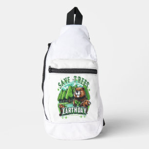 Bevers redden bomen op Aardedag Sling Bag
