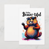 Bevertiful voelen - Funny Beaver Graphic Aankondiging (Voorkant / Achterkant)