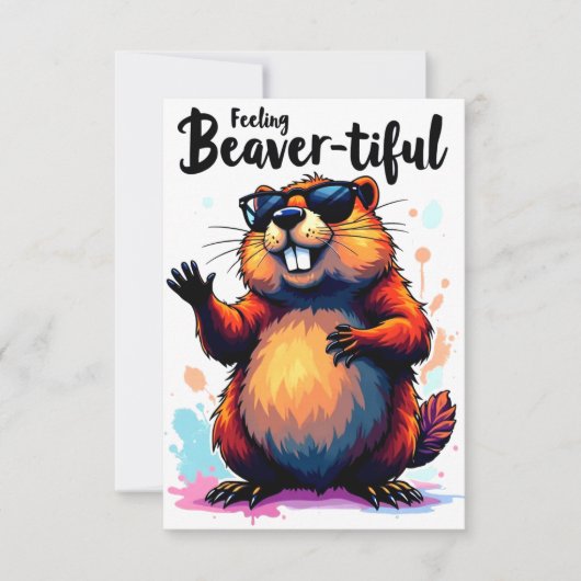 Bevertiful voelen - Funny Beaver Graphic Bedankkaart (Voorkant)