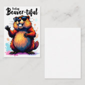 Bevertiful voelen - Funny Beaver Graphic Informatiekaartje (Voorkant / Achterkant)
