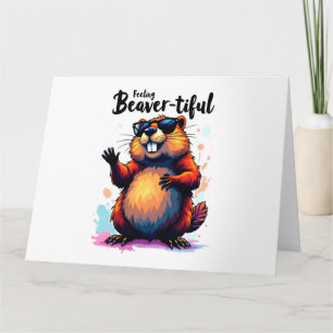 Bevertiful voelen - Funny Beaver Graphic Kaart