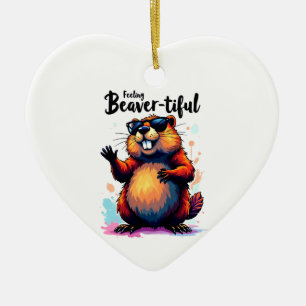 Bevertiful voelen - Funny Beaver Graphic Keramisch Ornament