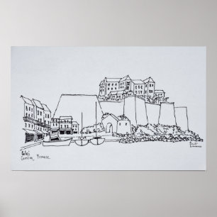 Bevestigde stad Calvi Corsica, Frankrijk Poster