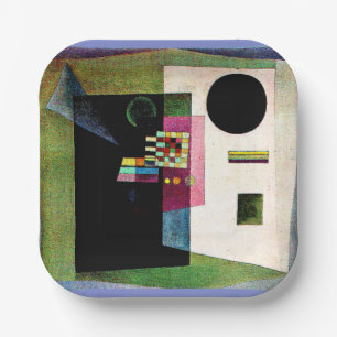 Bevestigend, abstract schilderij van Kandinsky, Papieren Bordje