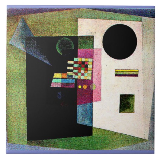 Bevestigend, abstract schilderij van Kandinsky, Tegeltje (Voorkant)
