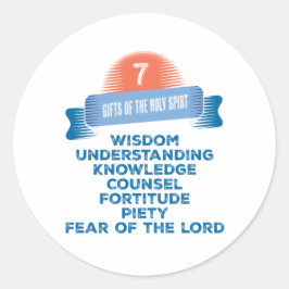 Bevestiging 7 Geschenken van de Heilige Geest Ronde Sticker