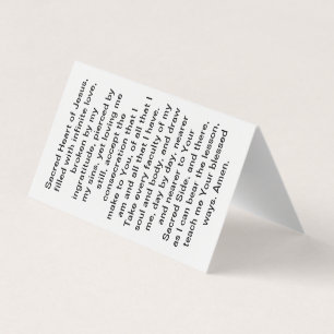 Bevestiging aan de Kaart van het gesacreerde hartg Visitekaartjes