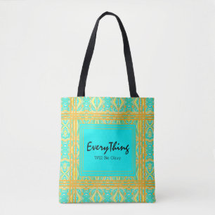 Bevestiging Alles is in orde Blauw en Goud Draagtas