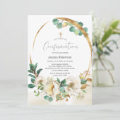 Bevestiging Bloemengroen Gouden Uitnodiging (Staand voorkant)