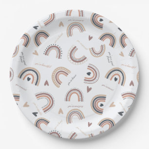 Bevestiging Boho Rainbow Theme Party Paper Borden Papieren Bordje