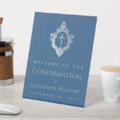 Bevestiging Classic Blue  Crest Boy Welkom Reclamebord Met Voetstuk (Insitu)