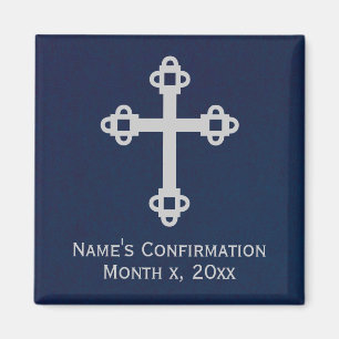 Bevestiging Cross Magnet - Blue en Silver Magneet