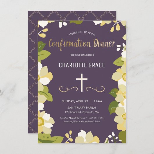 Bevestiging Diner Uitnodiging, Meisje, Custom Kaart (Voorkant / Achterkant)