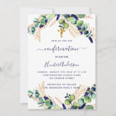 Bevestiging eucalyptus greenery blue boy kaart (Voorkant)