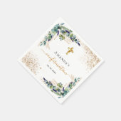 Bevestiging eucalyptus greenery glitter monogram servet (Hoek)