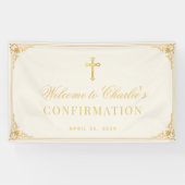Bevestiging  Faux Gold Cross Elegant Ivoor Spandoek (Horizontaal)