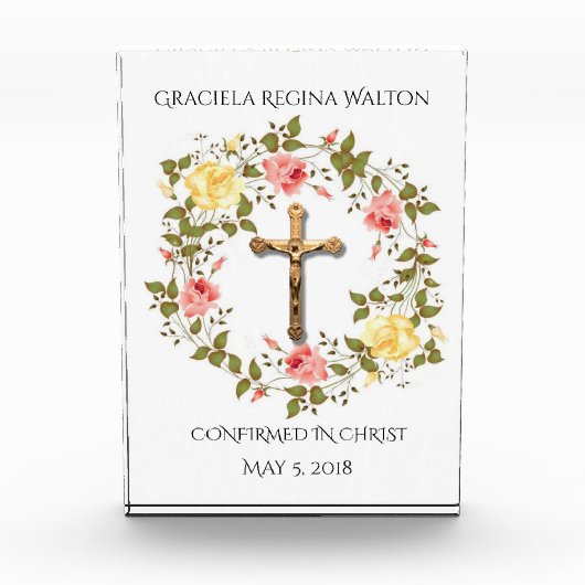 Bevestiging Floral Wreath Crucifix Fotoblokken (Voorkant)