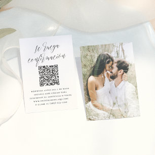 Bevestiging Gewenst Huwelijks-QR-code RSVP Informatiekaartje