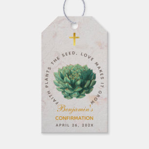 Bevestiging groen Succulent Faith Planten het zaad Cadeaulabel
