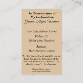 Bevestiging Heilige Gezin — Visitekaartje (Achterkant)