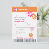 Bevestiging instapkaart Hawaii Wedding RSVP (Staand voorkant)