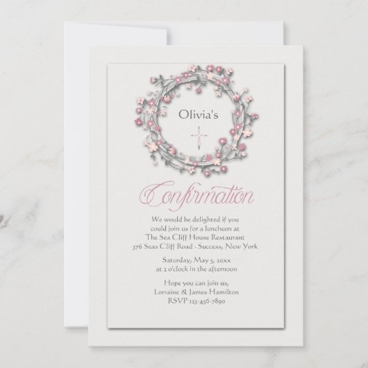 Bevestiging krans religieuze uitnodiging (Voorkant)