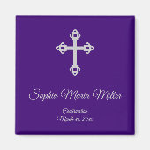 Bevestiging Kruismagneet - Paarse en Zilveren Magneet (Voorkant)