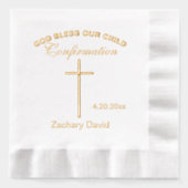 Bevestiging kruisnaam folie servetten (Voorkant)