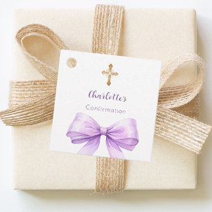 Bevestiging lavendel lint kruis meisje doe-het-zel bedankjes labels