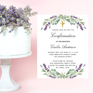 Bevestiging lavender floral budget uitnodiging