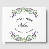 Bevestiging lavender violet florals eucalyptus gastenboek (Voorkant)